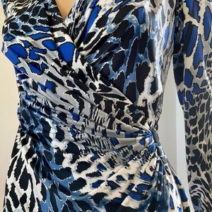 CACHE - VINTAGE BEADED FAUX WRAP DRESS